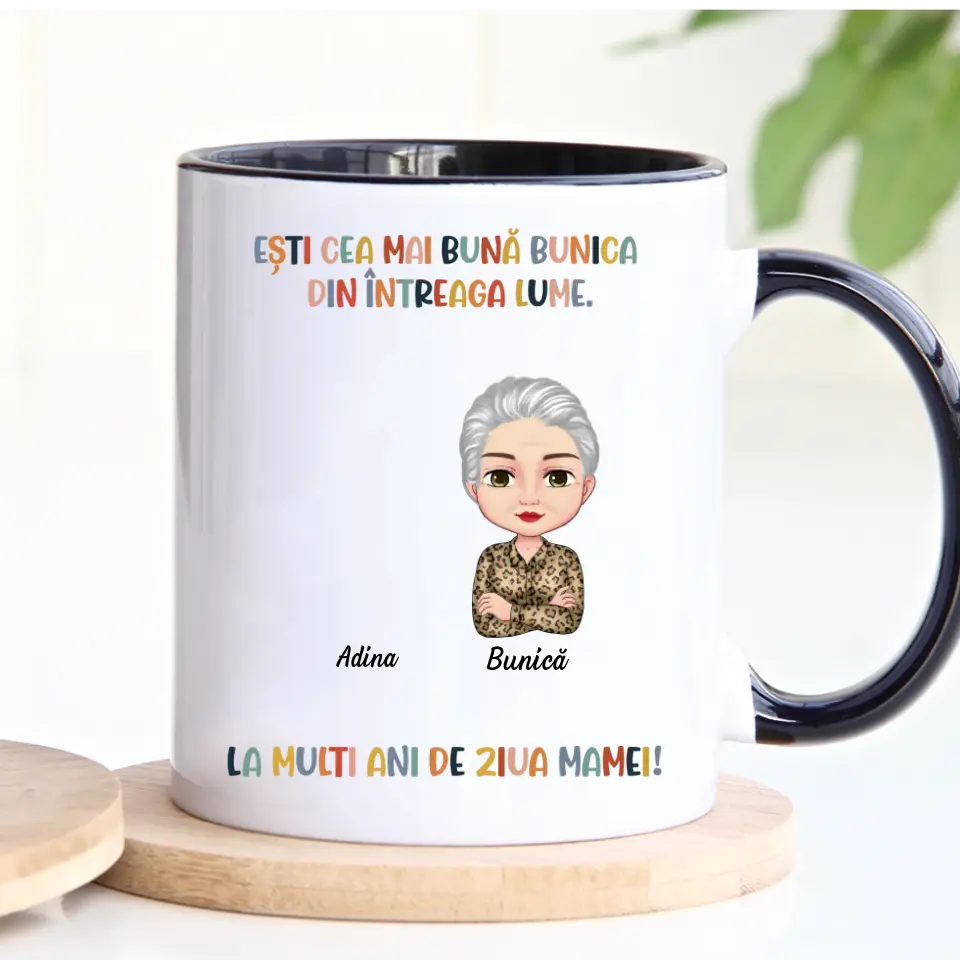 Cană unică pentru bunici cu până la 6 nepoți