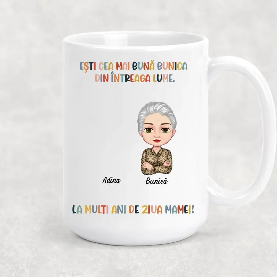 Cană unică pentru bunici cu până la 6 nepoți