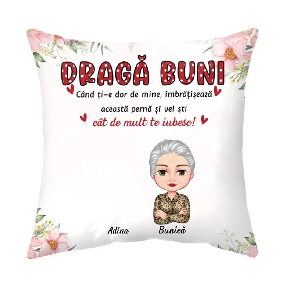 Pernă unică de Ziua Mamei pentru bunici cu până la 4 nepoți