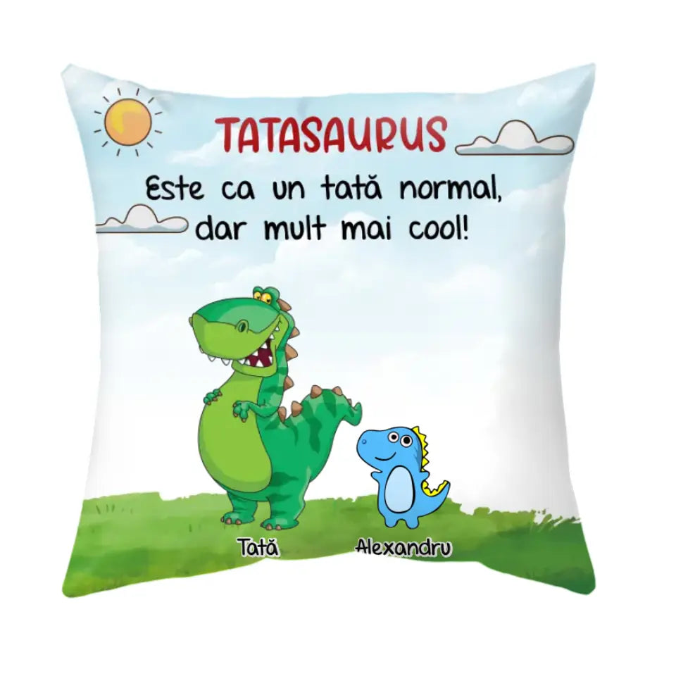 Pernă unică cu dinosauri pentru tați și bunici