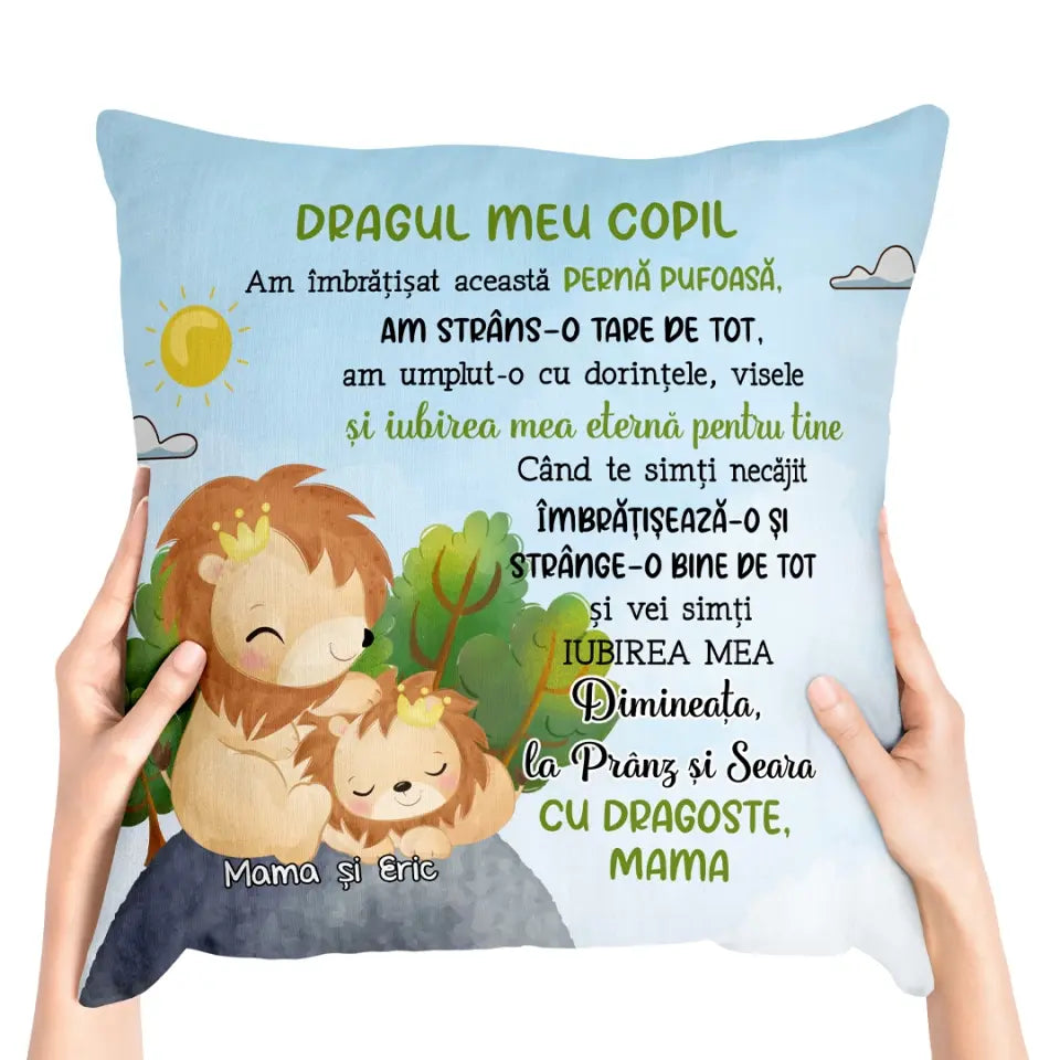 Pernă unică pentru copii - animale drăguțe