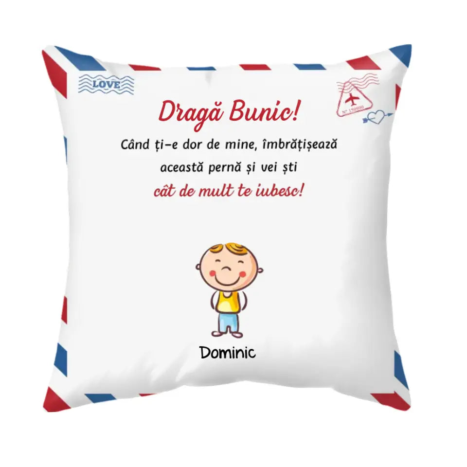 Pernă unică de Ziua Tatălui pentru bunic - cu până la 15 nepoți