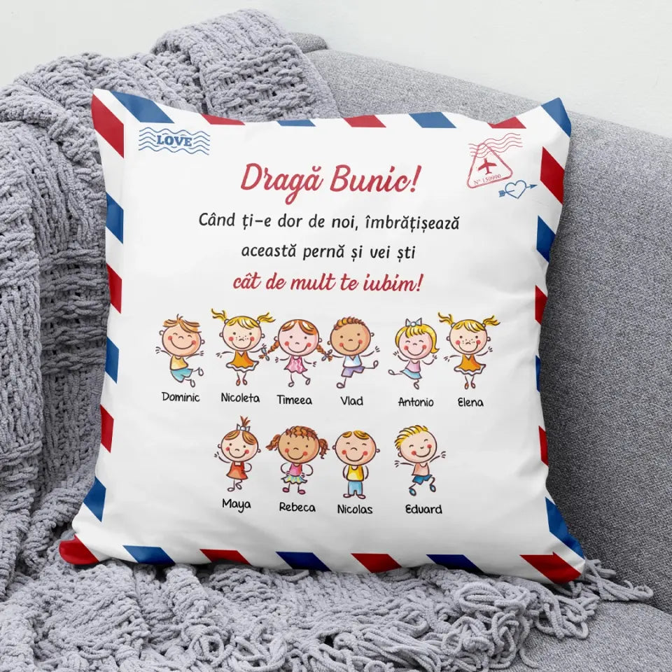 Pernă unică de Ziua Tatălui pentru bunic - cu până la 15 nepoți