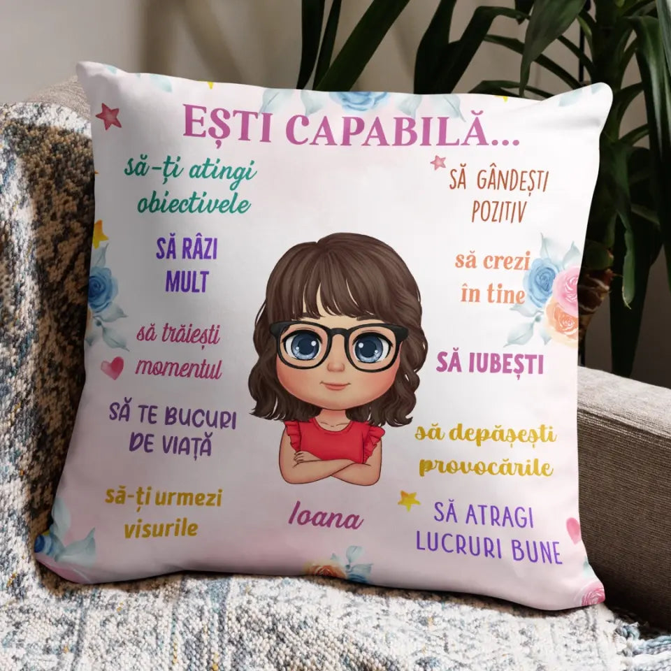 Pernă motivațională pentru copii - gânduri pozitive