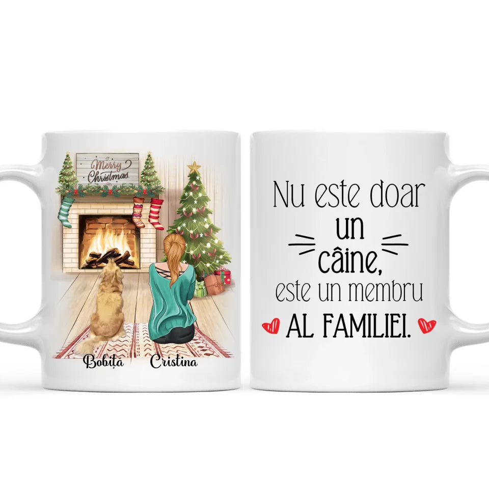 Cană unică de Crăciun cu câini - Nu e doar un câine