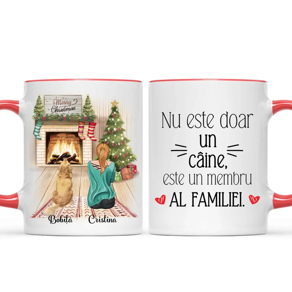 Cană unică de Crăciun cu câini - Nu e doar un câine