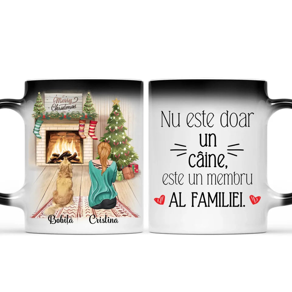 Cană unică de Crăciun cu câini - Nu e doar un câine