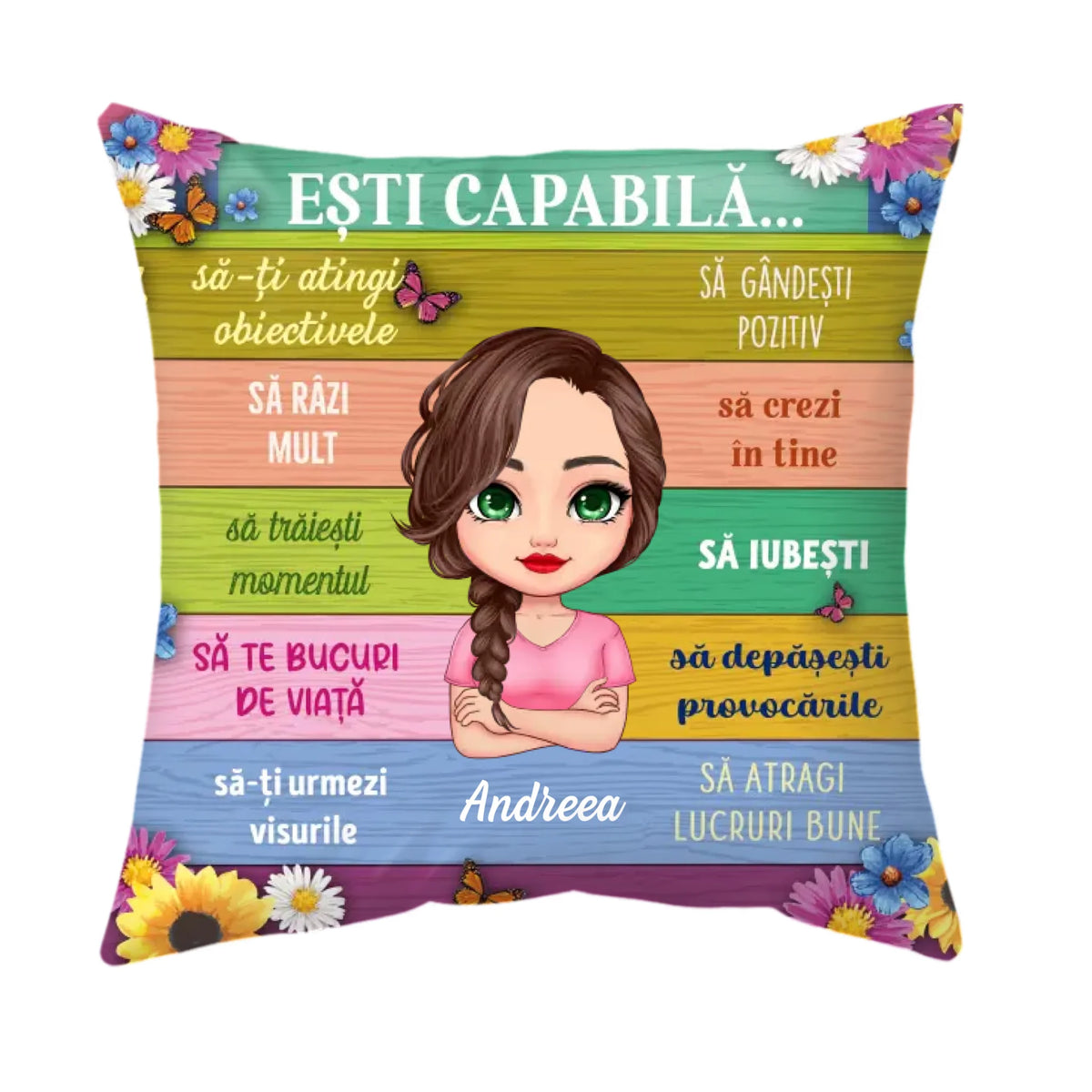 Pernă motivațională unică - gânduri pozitive