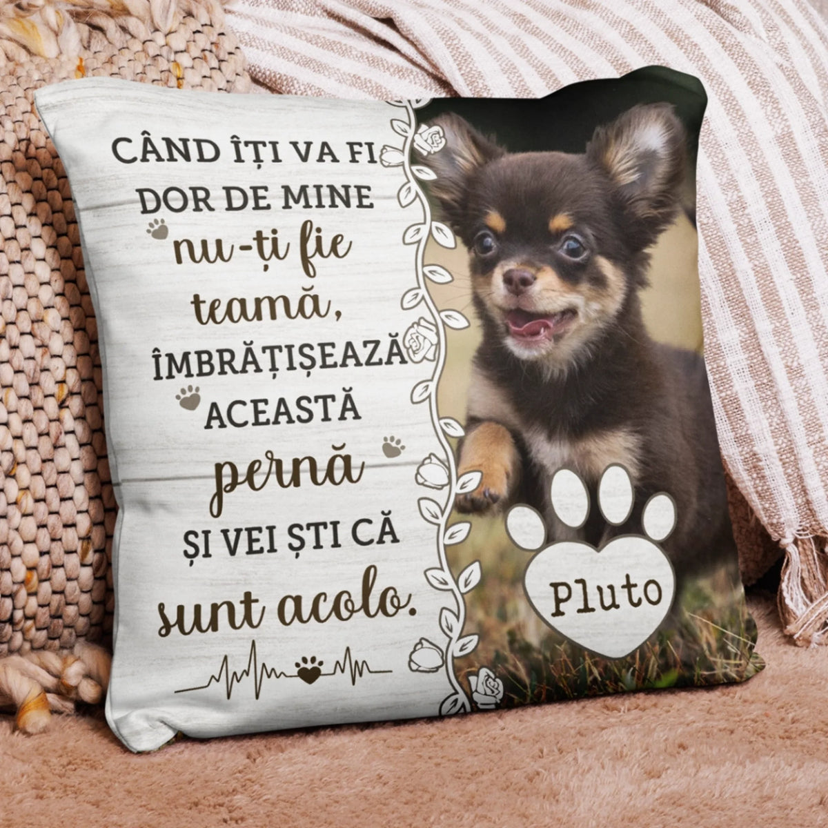 Pernă personalizată cu fotografia ta – Când îțI va fi dor de mine2