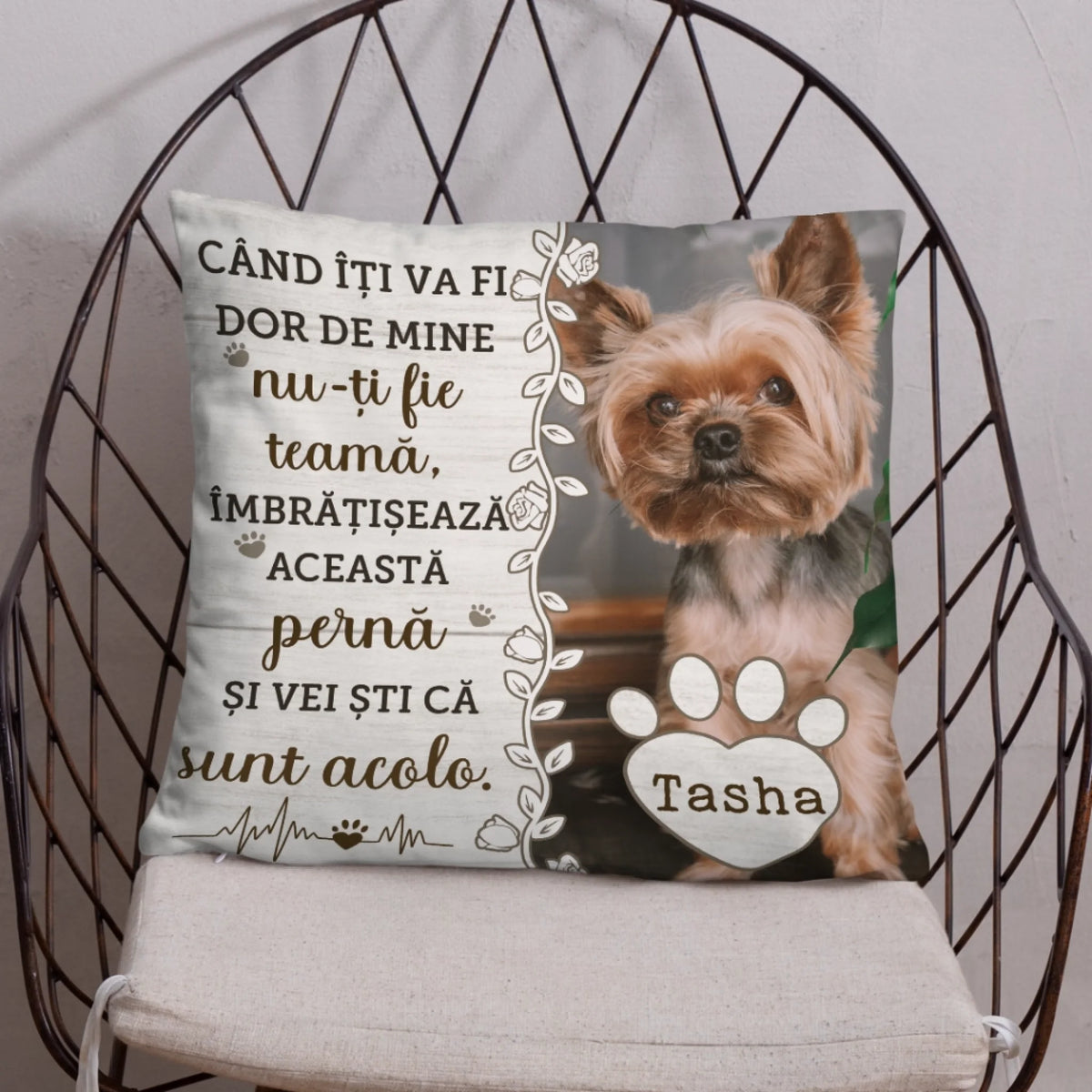 Pernă personalizată cu fotografia ta – Când îțI va fi dor de mine