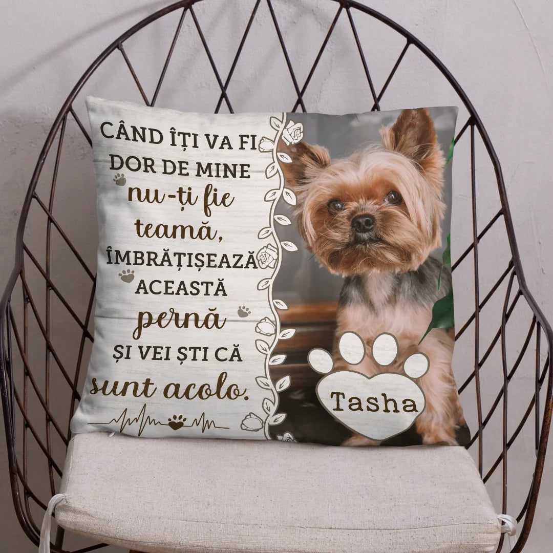 Pernă personalizată cu fotografia ta – Când îți va fi dor de mine