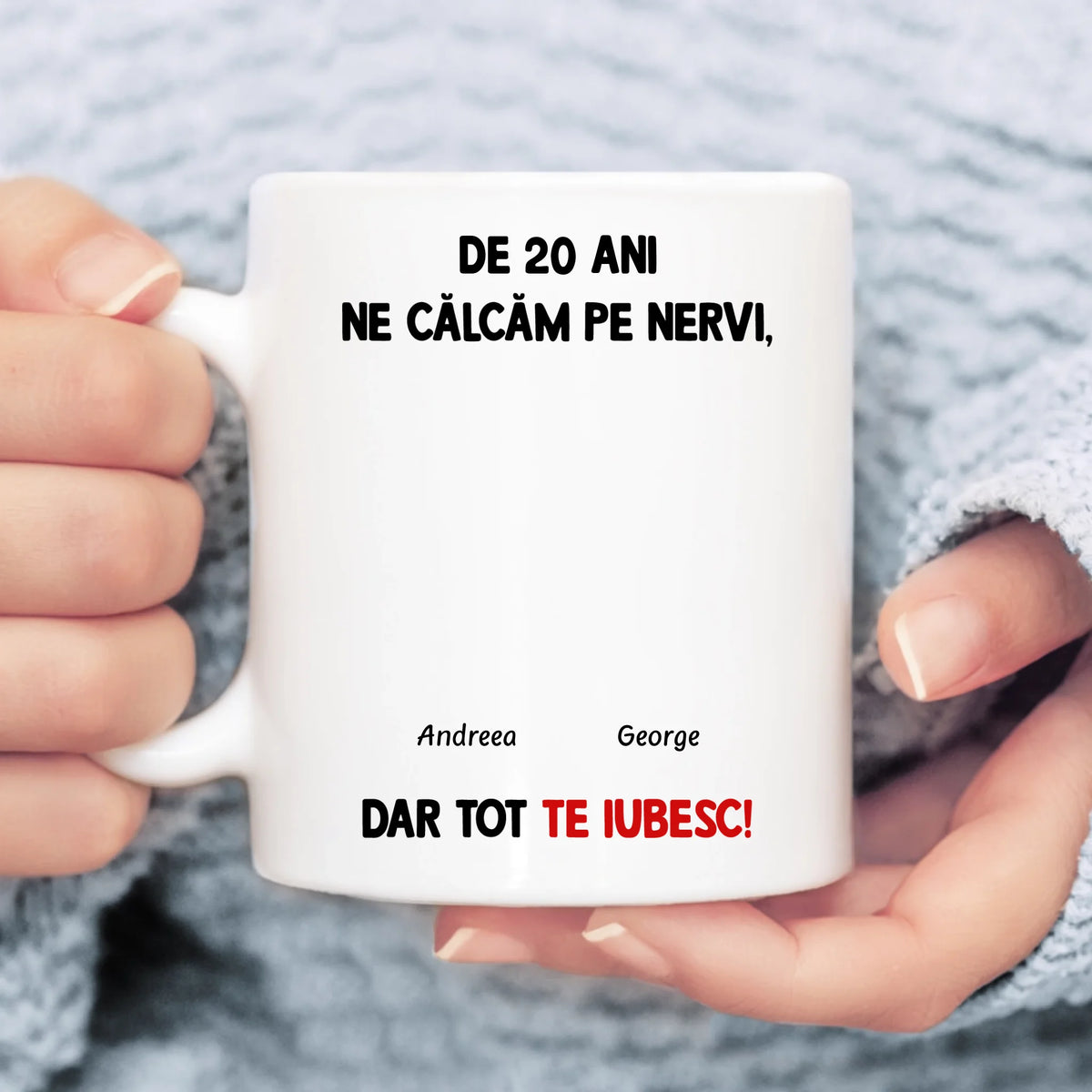 Cană unică pentru cuplurile îndrăgostite - ne călcăm pe nervi