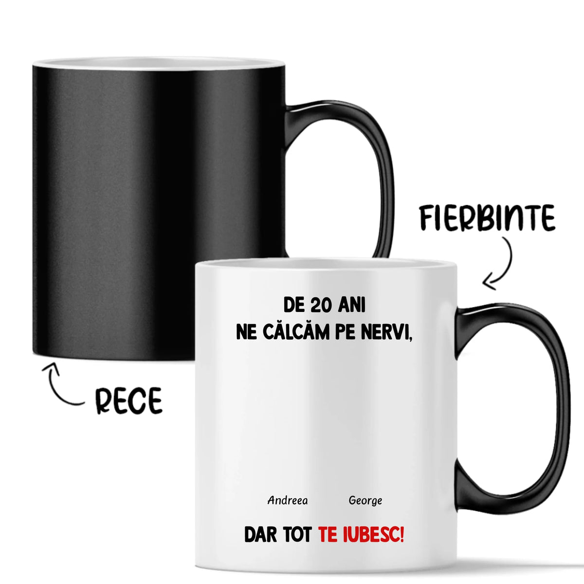 Cană unică pentru cuplurile îndrăgostite - ne călcăm pe nervi