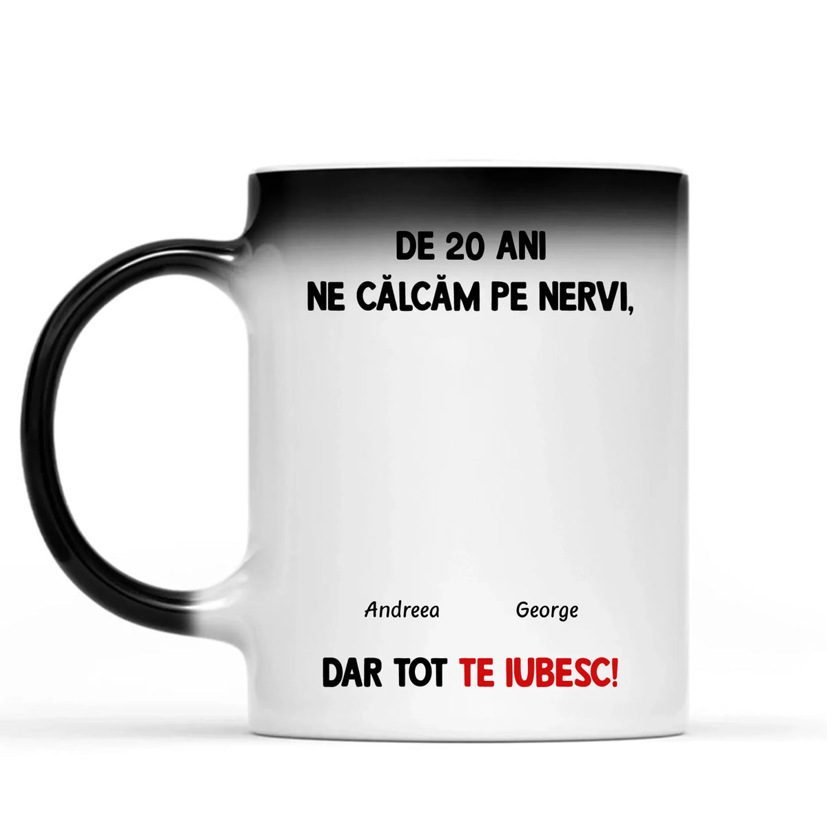 Cană unică pentru cuplurile îndrăgostite - ne călcăm pe nervi