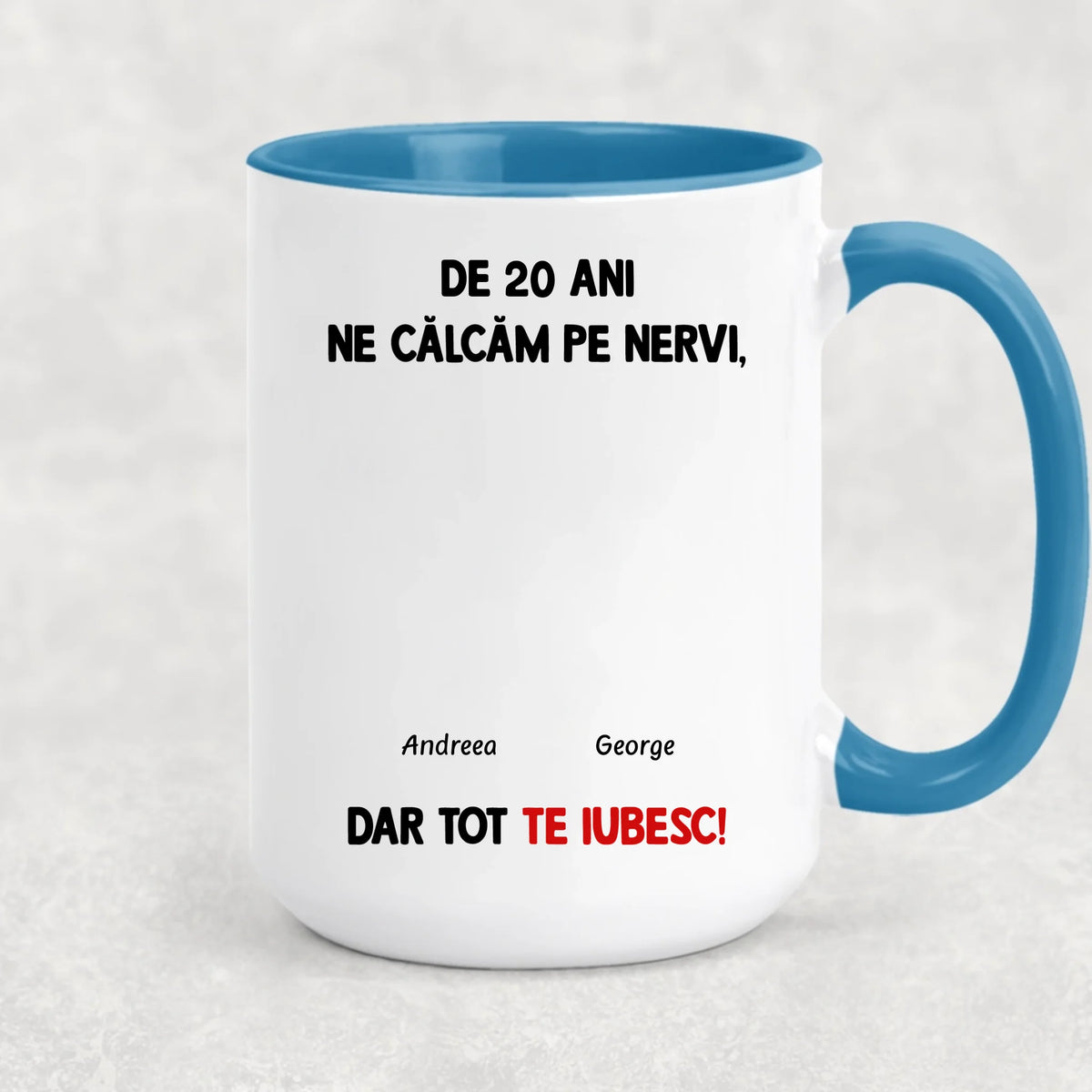 Cană unică pentru cuplurile îndrăgostite - ne călcăm pe nervi