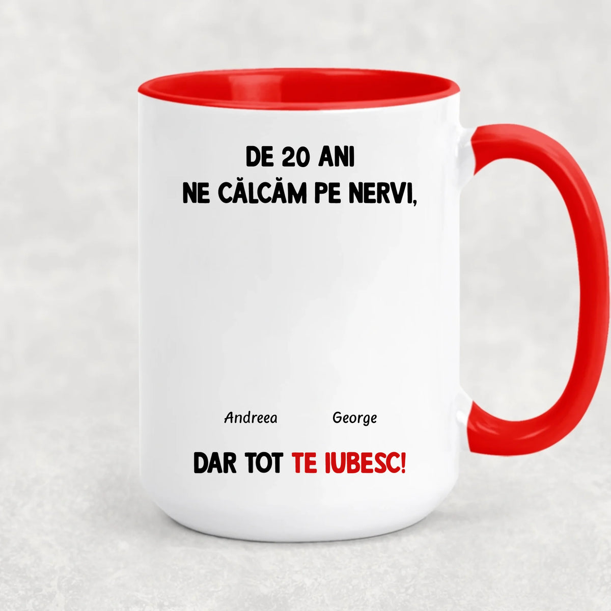 Cană unică pentru cuplurile îndrăgostite - ne călcăm pe nervi