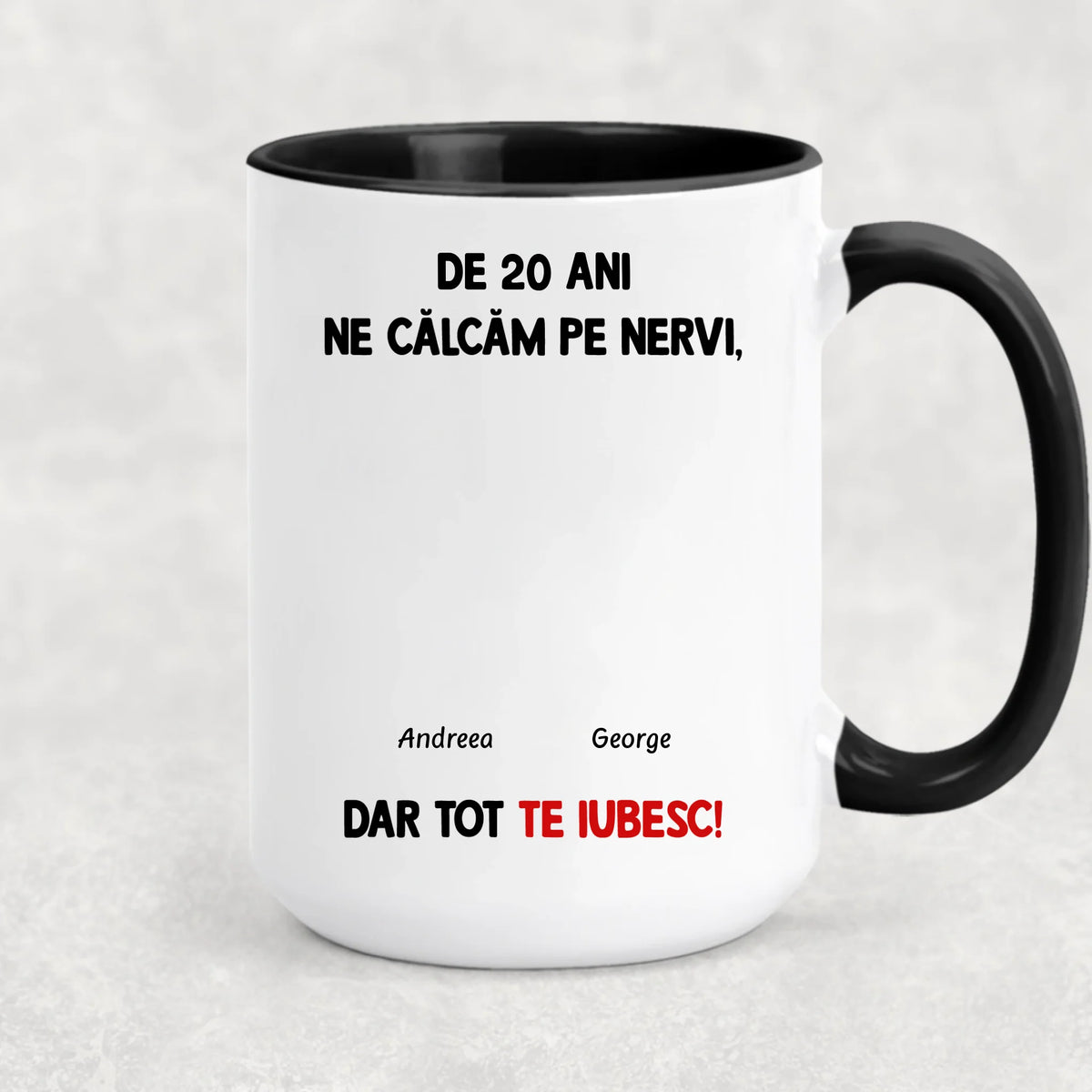 Cană unică pentru cuplurile îndrăgostite - ne călcăm pe nervi