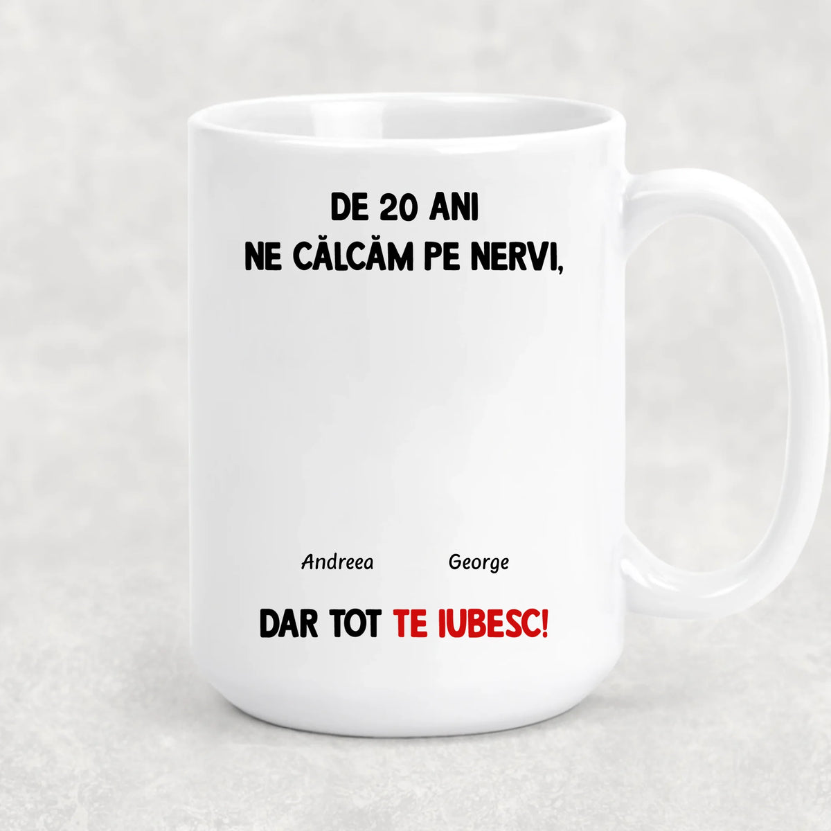Cană unică pentru cuplurile îndrăgostite - ne călcăm pe nervi
