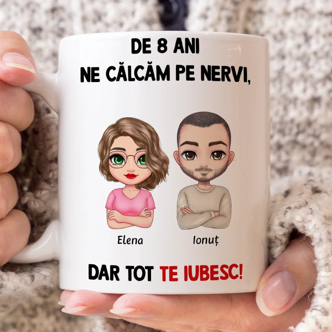 Cană unică pentru cuplurile îndrăgostite - ne călcăm pe nervi