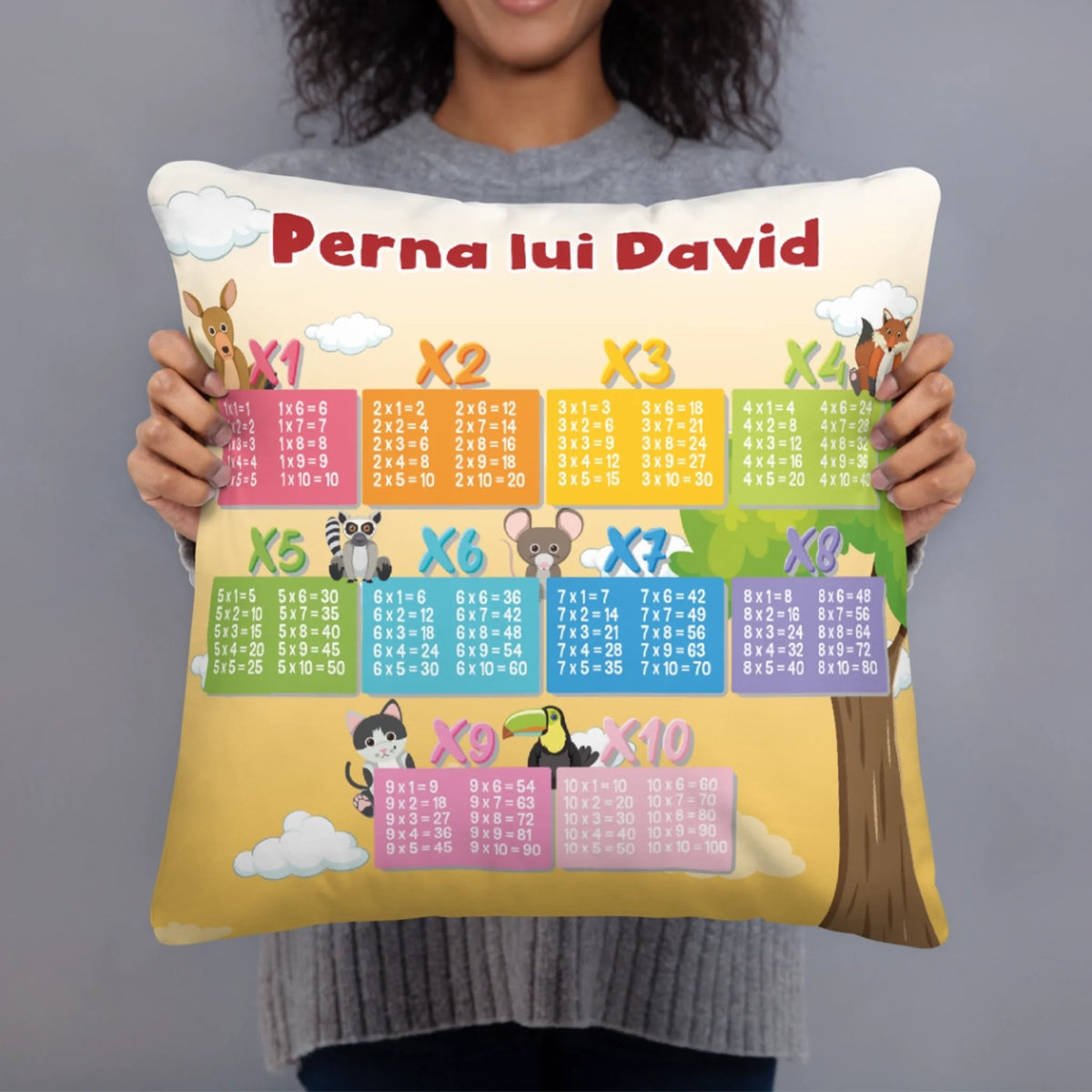 Pernă educativă personalizabilă - tabla înmulțirii5