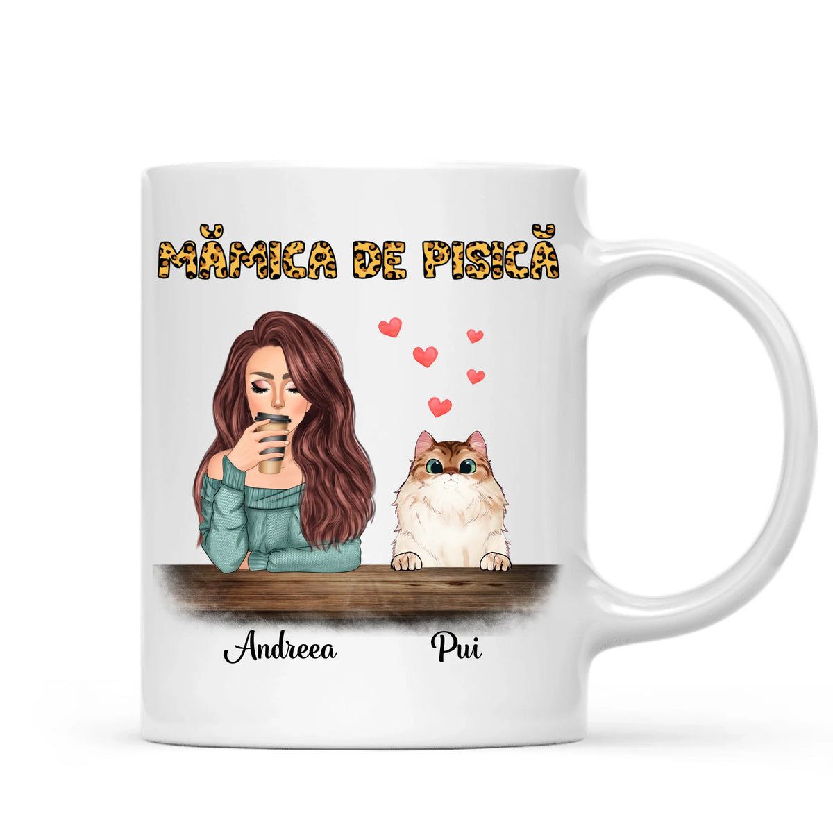 Cană unică cu pisici, cu până la 4 pisici