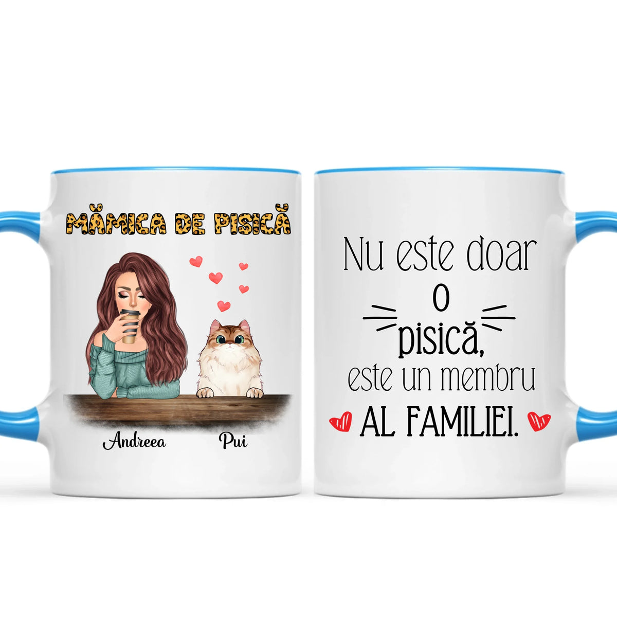 Cană unică cu pisici, cu până la 4 pisici