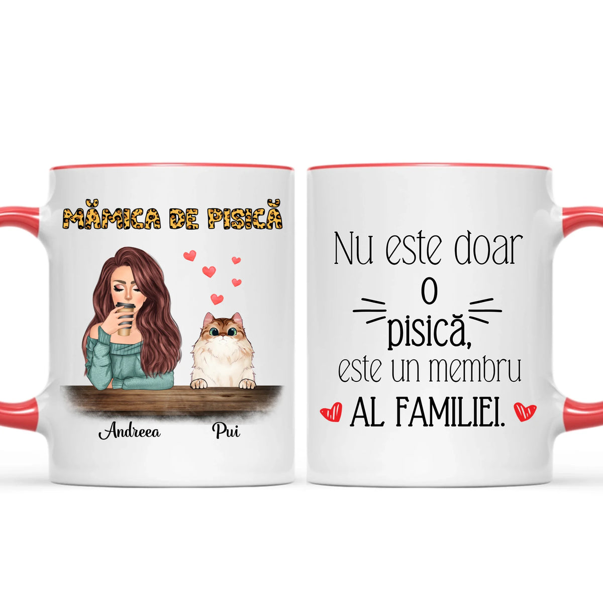 Cană unică cu pisici, cu până la 4 pisici