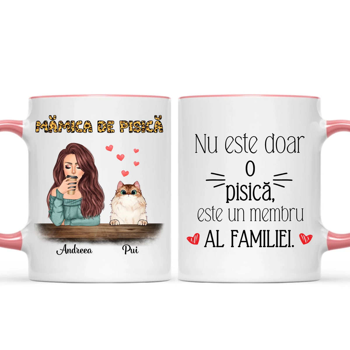 Cană unică cu pisici, cu până la 4 pisici