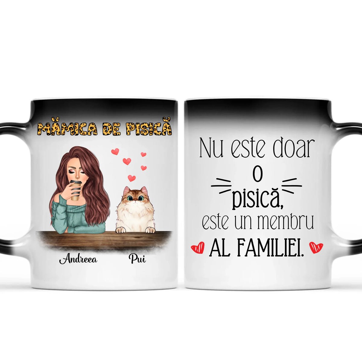 Cană unică cu pisici, cu până la 4 pisici