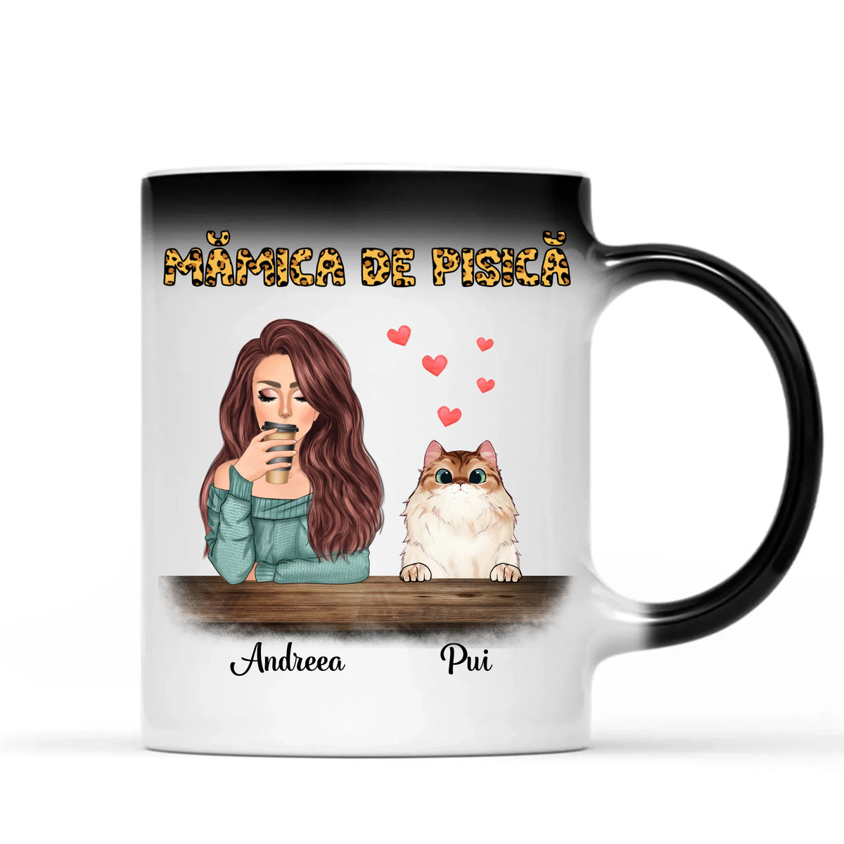 Cană unică cu pisici, cu până la 4 pisici