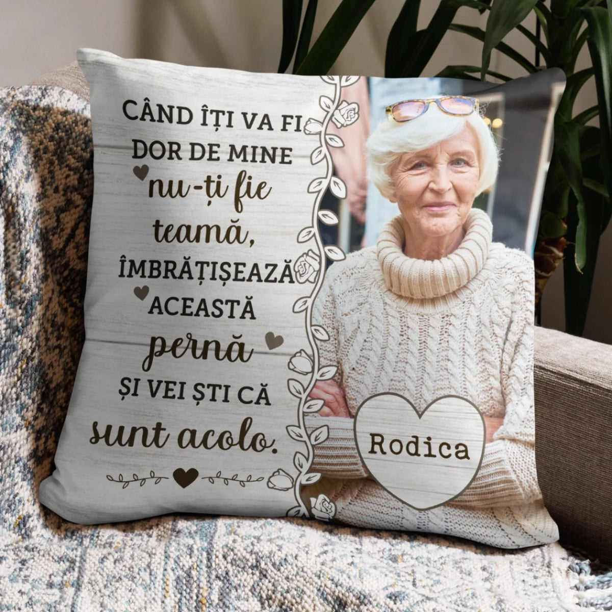 Pernă unică cu fotografia ta – Când îți va fi dor de mine