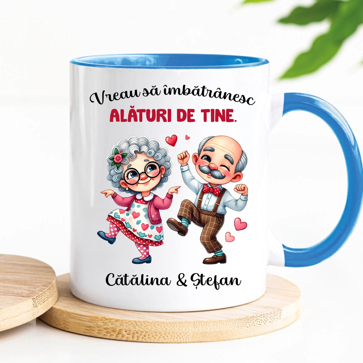 Cană personalizată pentru cupluri – cuplu drăguț de vârstă înaintată