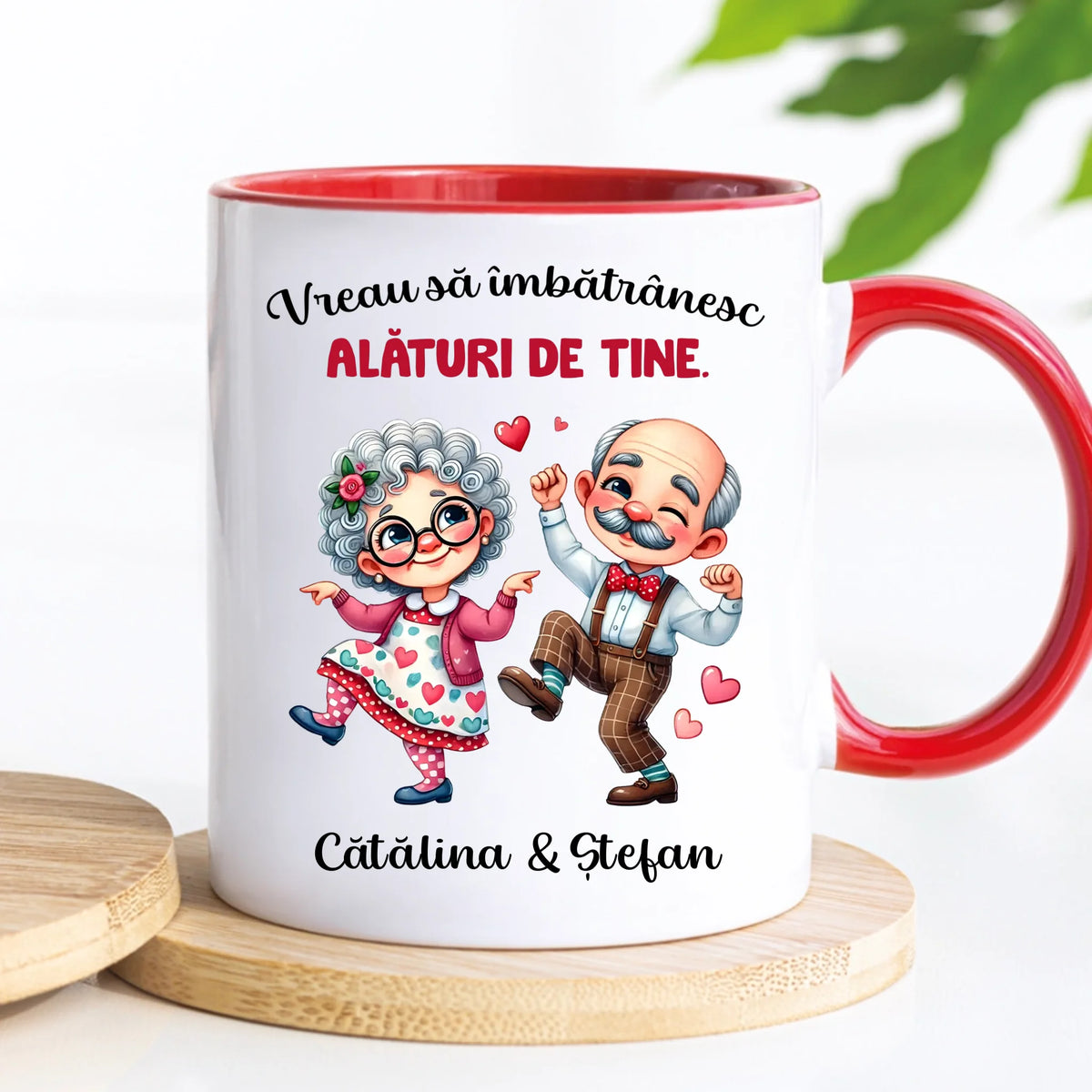 Cană personalizată pentru cupluri – cuplu drăguț de vârstă înaintată