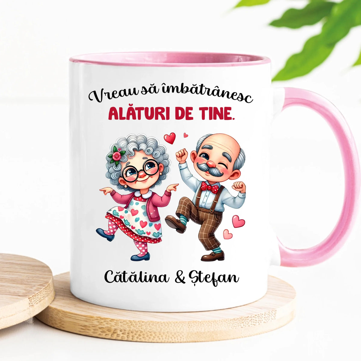 Cană personalizată pentru cupluri – cuplu drăguț de vârstă înaintată
