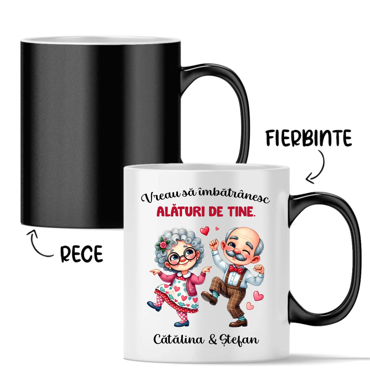 Cană personalizată pentru cupluri – cuplu drăguț de vârstă înaintată