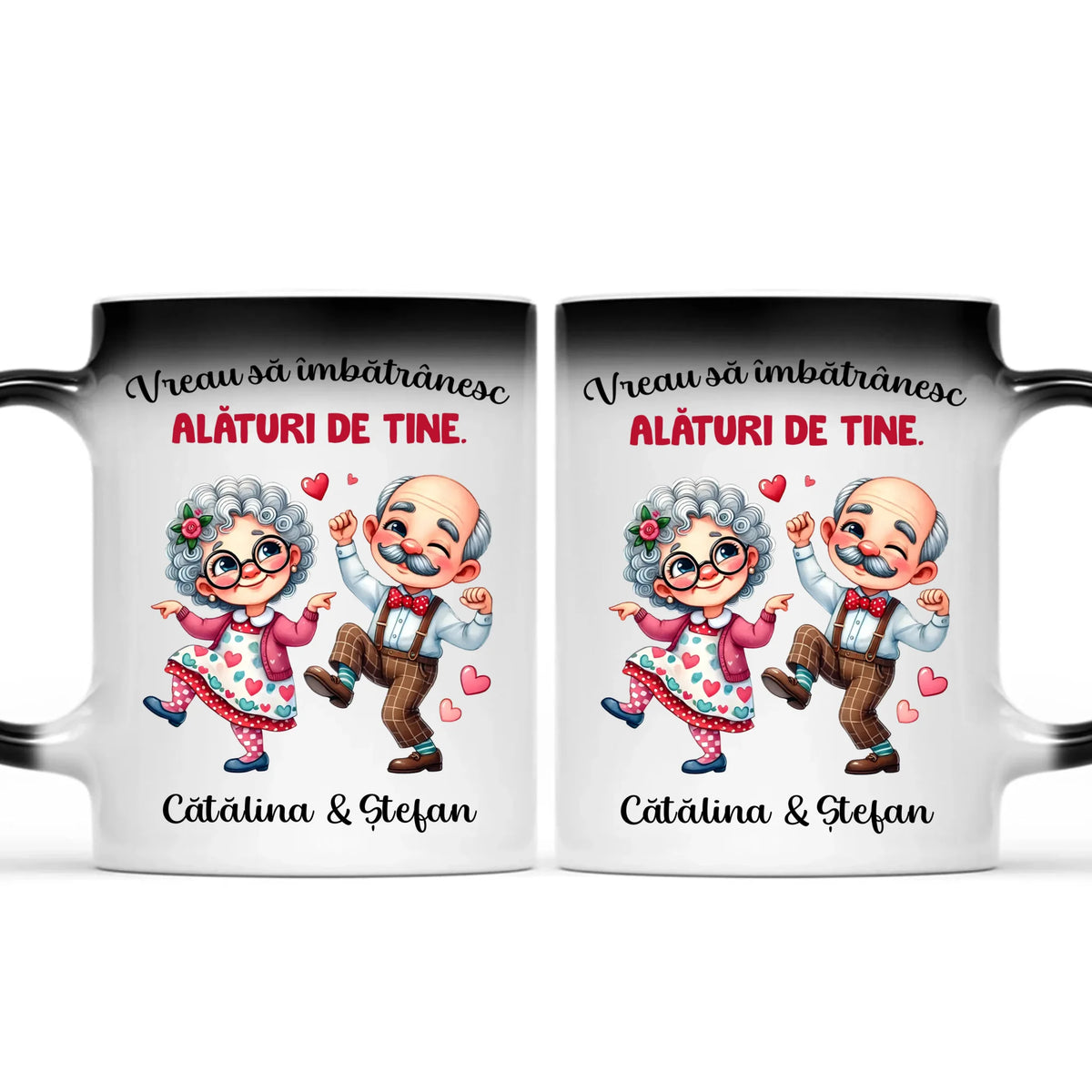 Cană personalizată pentru cupluri – cuplu drăguț de vârstă înaintată
