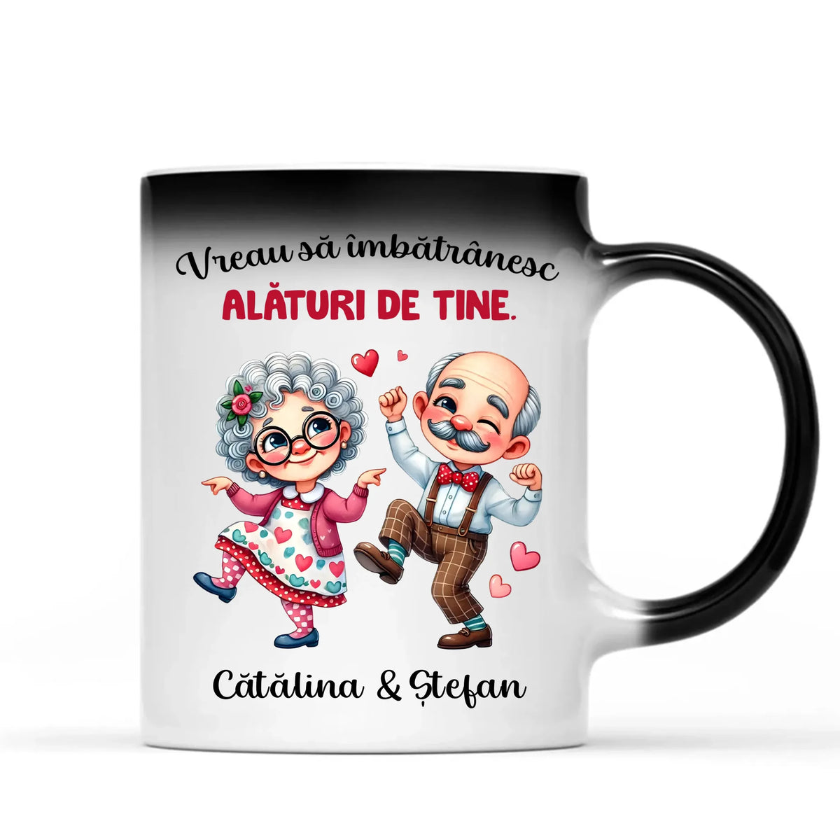 Cană personalizată pentru cupluri – cuplu drăguț de vârstă înaintată