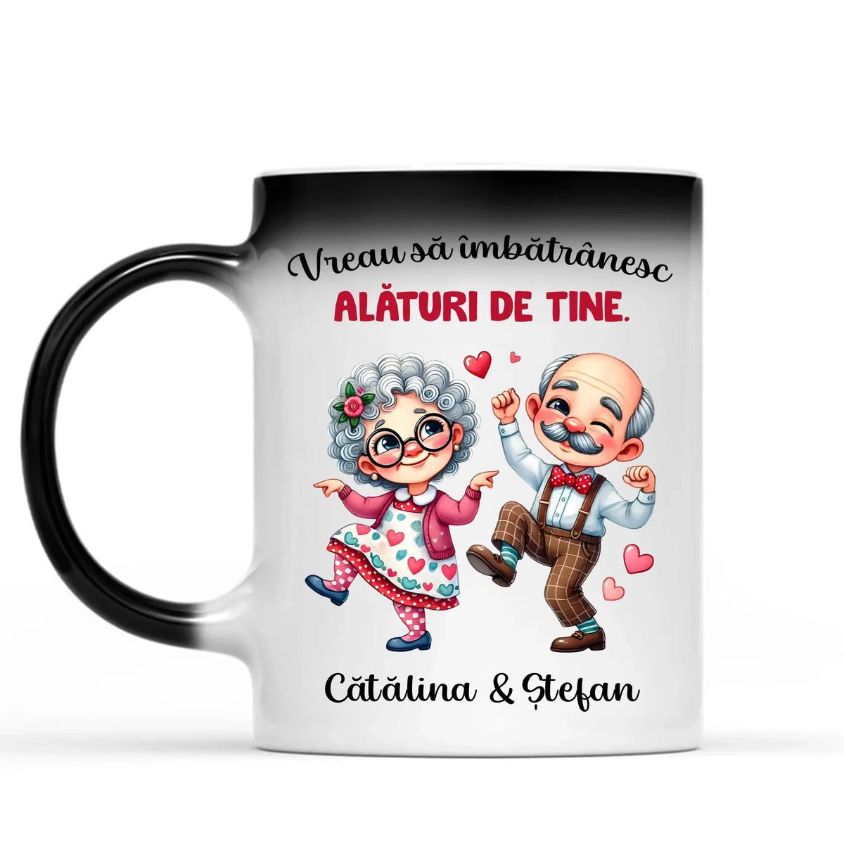 Cană personalizată pentru cupluri – cuplu drăguț de vârstă înaintată