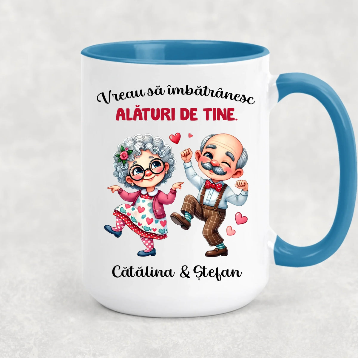 Cană personalizată pentru cupluri – cuplu drăguț de vârstă înaintată