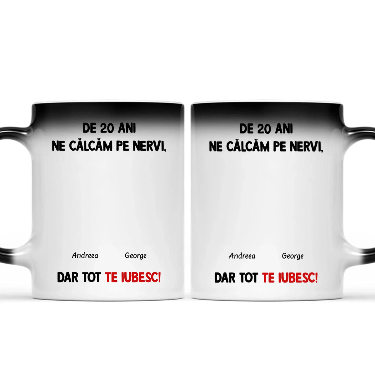 Cană magică personalizată pentru cupluri - ne călcăm pe nervi