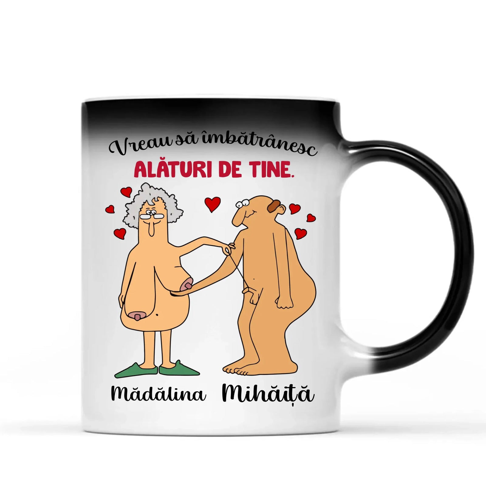 Cană magică personalizată amuzantă pentru cupluri