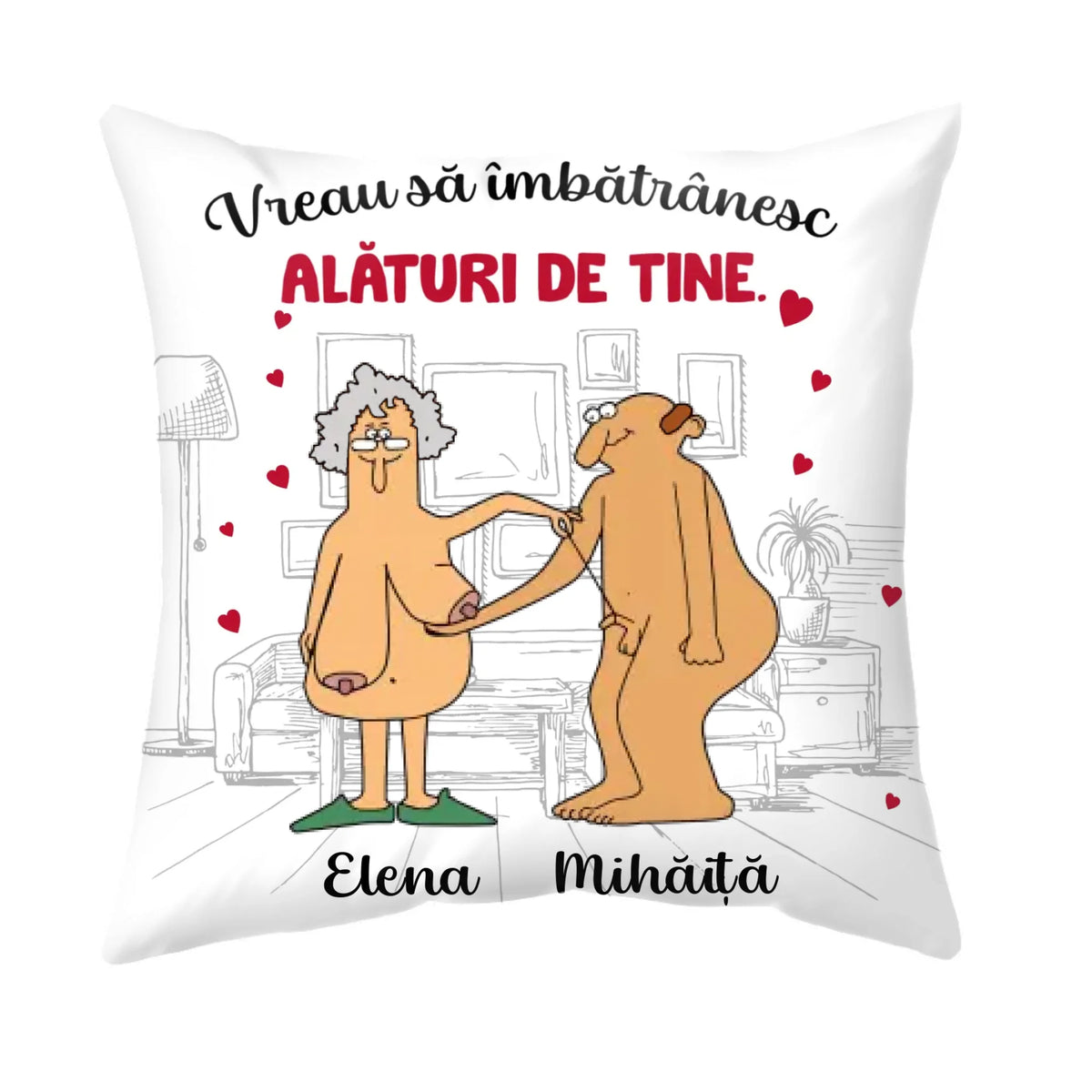 Pernă personalizată amuzantă pentru cupluri