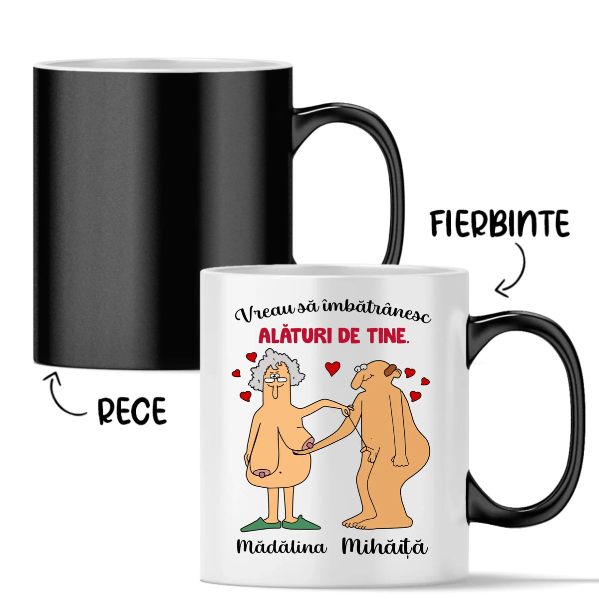 Cană magică personalizată amuzantă pentru cupluri