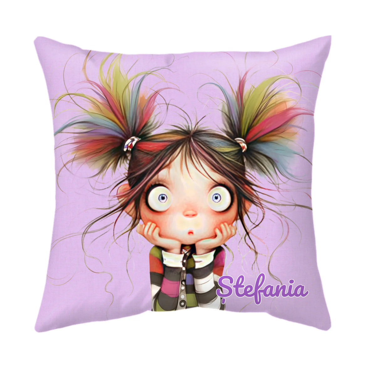Pernă drăgălașă personalizată pentru fete - cu nume propriu